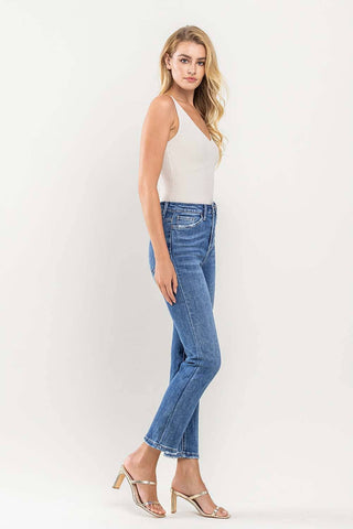 VERVET by Flying Monkey Super High Rise Ankle Slim Straight Jeans