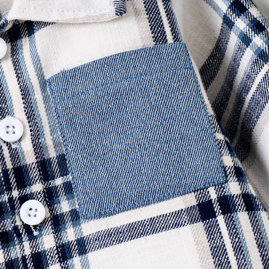 Finn Plaid Shirt + Jeans Set | Blue