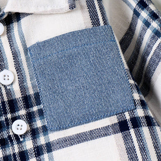 Finn Plaid Shirt + Jeans Set | Blue