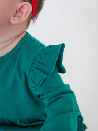 Bree Fluttersleeve Bubble Romper | Emerald Green