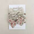 Nylon Stretchy Bow Headband Set of 3 | Sage, Floral + Cream
