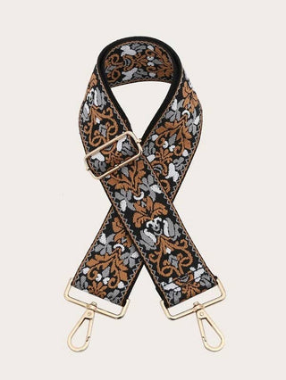 Boho Adjustable Women's Handbag Guitar Strap | Navy + Tan