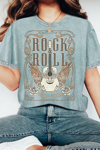 Rock 'n' Roll Wings + Guitar Tee | Blue Mint