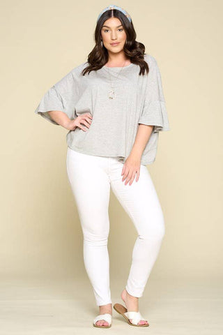 Courtney Flare-Sleeved Cotton Blouse | Plus Size