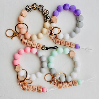 MAMA Silicone Bangle Keychain | Pink