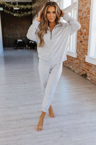 Alison Half Zip Loungewear Set | S-XL - Gray