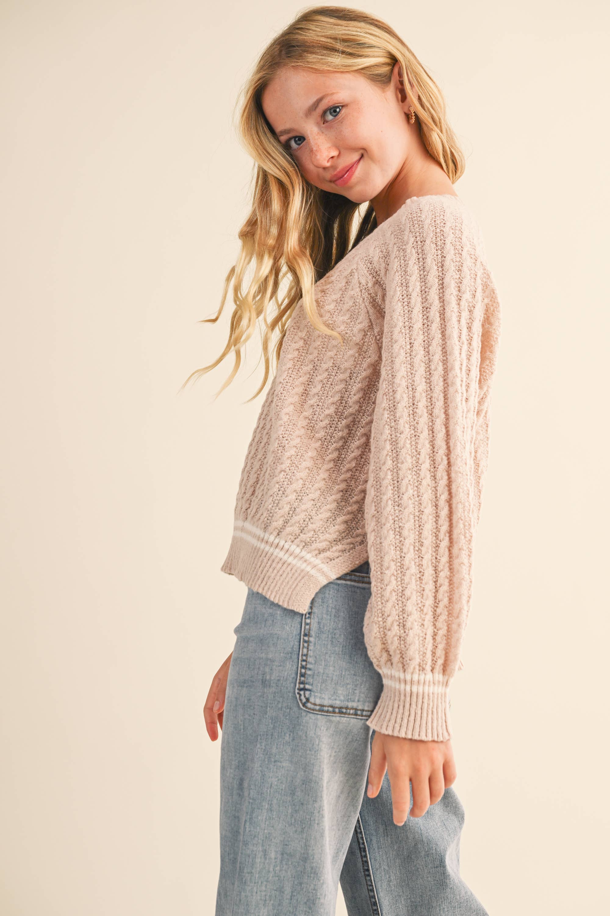 Willow Tween V-Neck Sweater