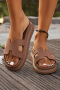 Open Toe Platform Sandals | Chestnut