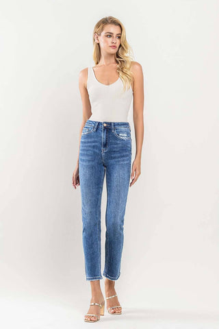 VERVET by Flying Monkey Super High Rise Ankle Slim Straight Jeans