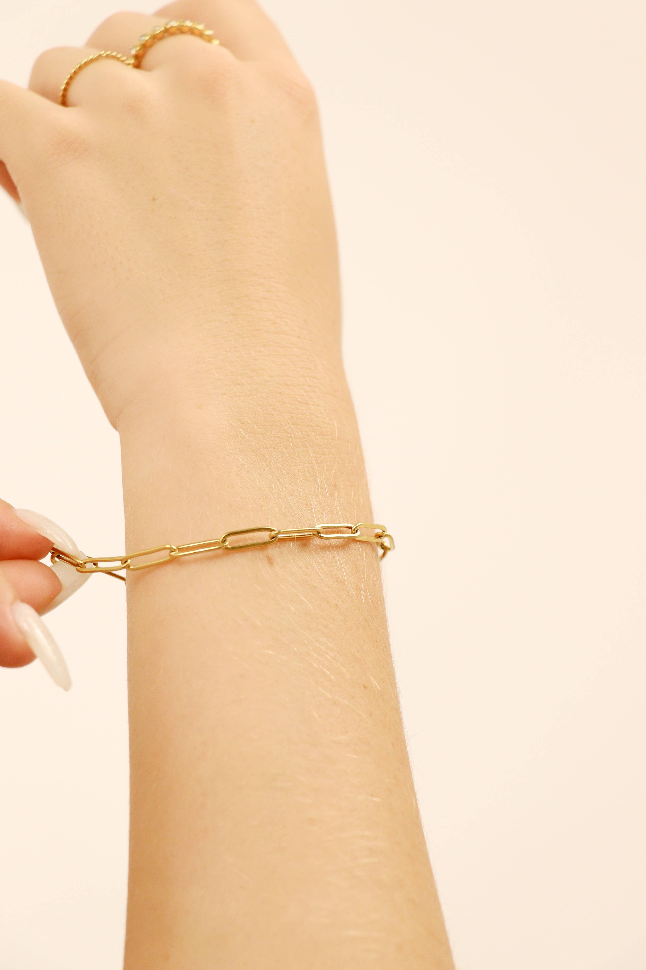 7" Paperclip Chain Bracelet | 18K PVD Stainless Steel