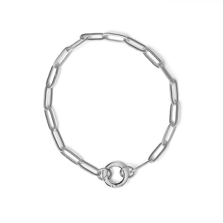 Paperclip with Charm Keeper Chain Bracelet | Stainless Steel + 18K PVD