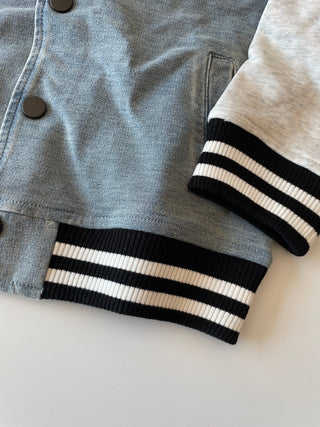 Link Toddler Washed Indigo Hooded Varsity Bomber