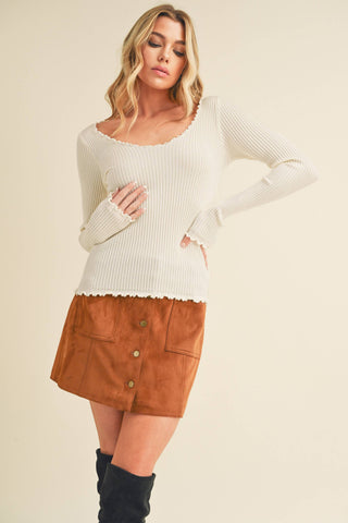 Adalie Knit Top - Oat