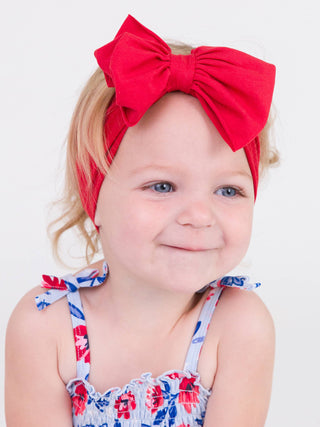Girls Red Big Bow Headband | One Size