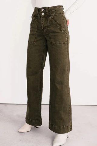 Lesley Loose Straight Leg Jeans | Green