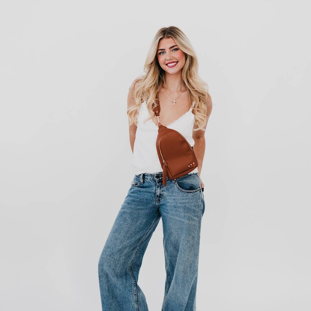 Adventure Awaits Sling Bag | Brown