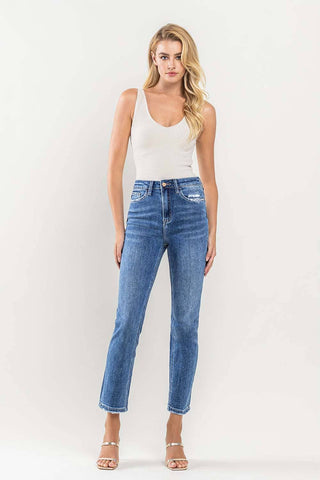 VERVET by Flying Monkey Super High Rise Ankle Slim Straight Jeans