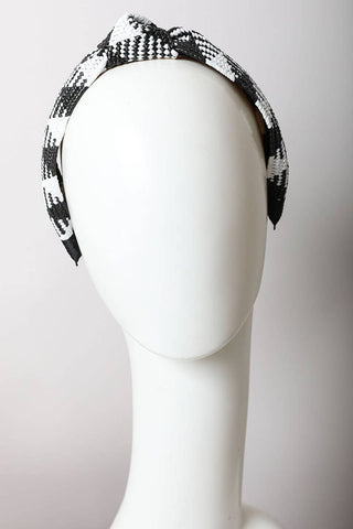 Bohemian Straw Rattan Knotted Headband | Black