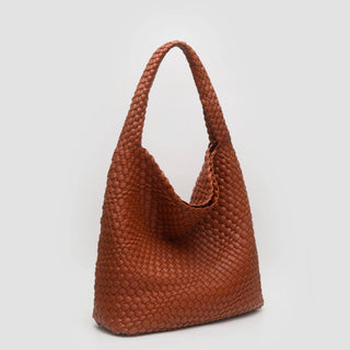 Tiara Woven Hobo Tote Bag With Pouch | Cumin