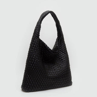 Tiara Woven Hobo Tote Bag With Pouch | Gray