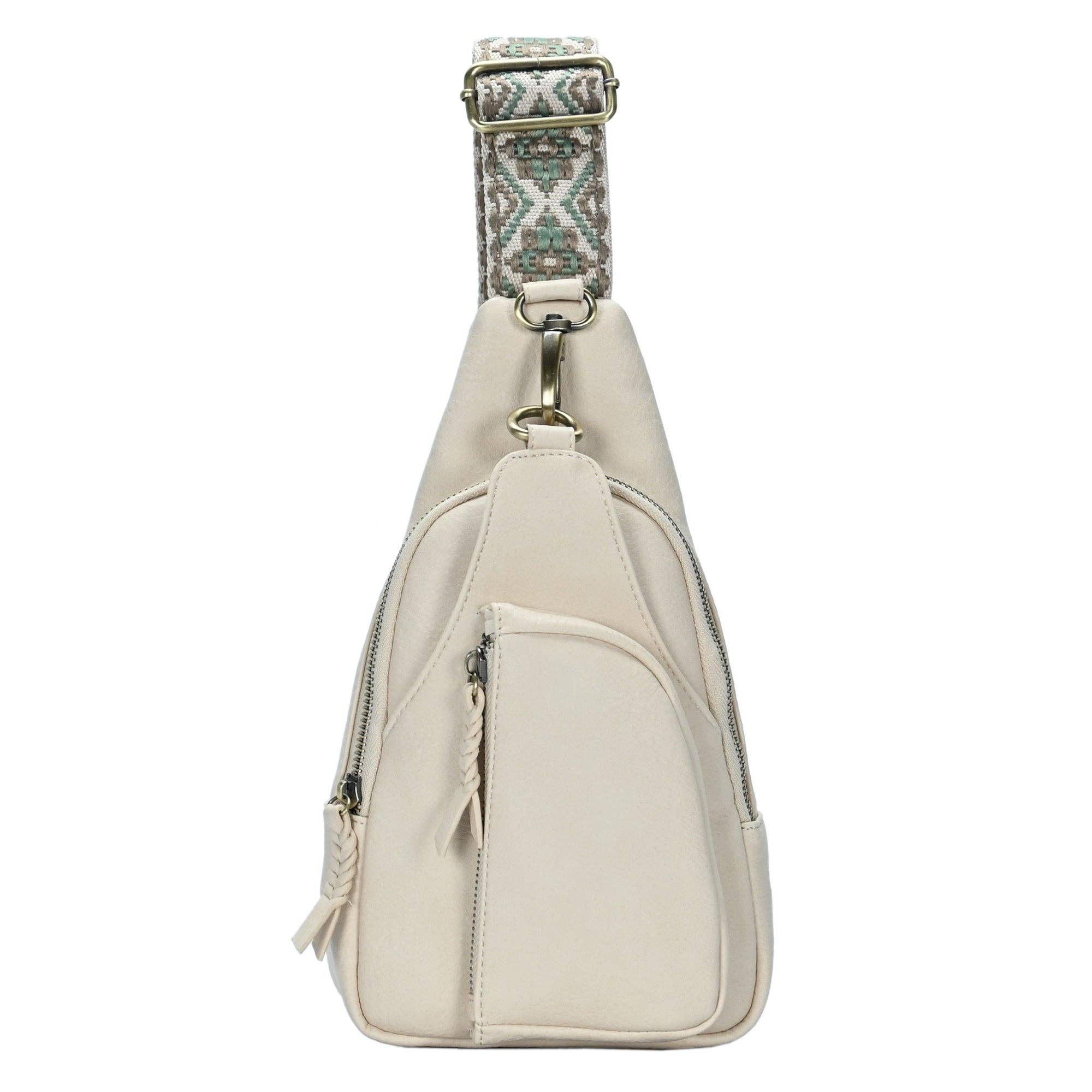 Zoey Boho Sling Bag with Guitar Strap | Green