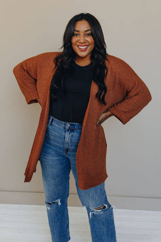 Mountain View Knit Cardigan - Rust Brown