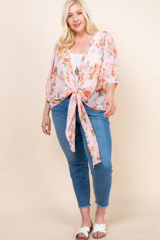 Blush Floral Kimono | Plus Size