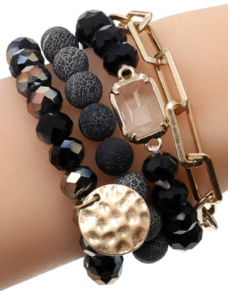 Multi Stone Crystal Beaded Bracelet Set | Mint