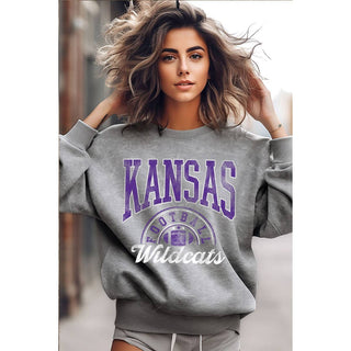 Kansas Wildcats Mineral Sweatshirts | Mineral Grey