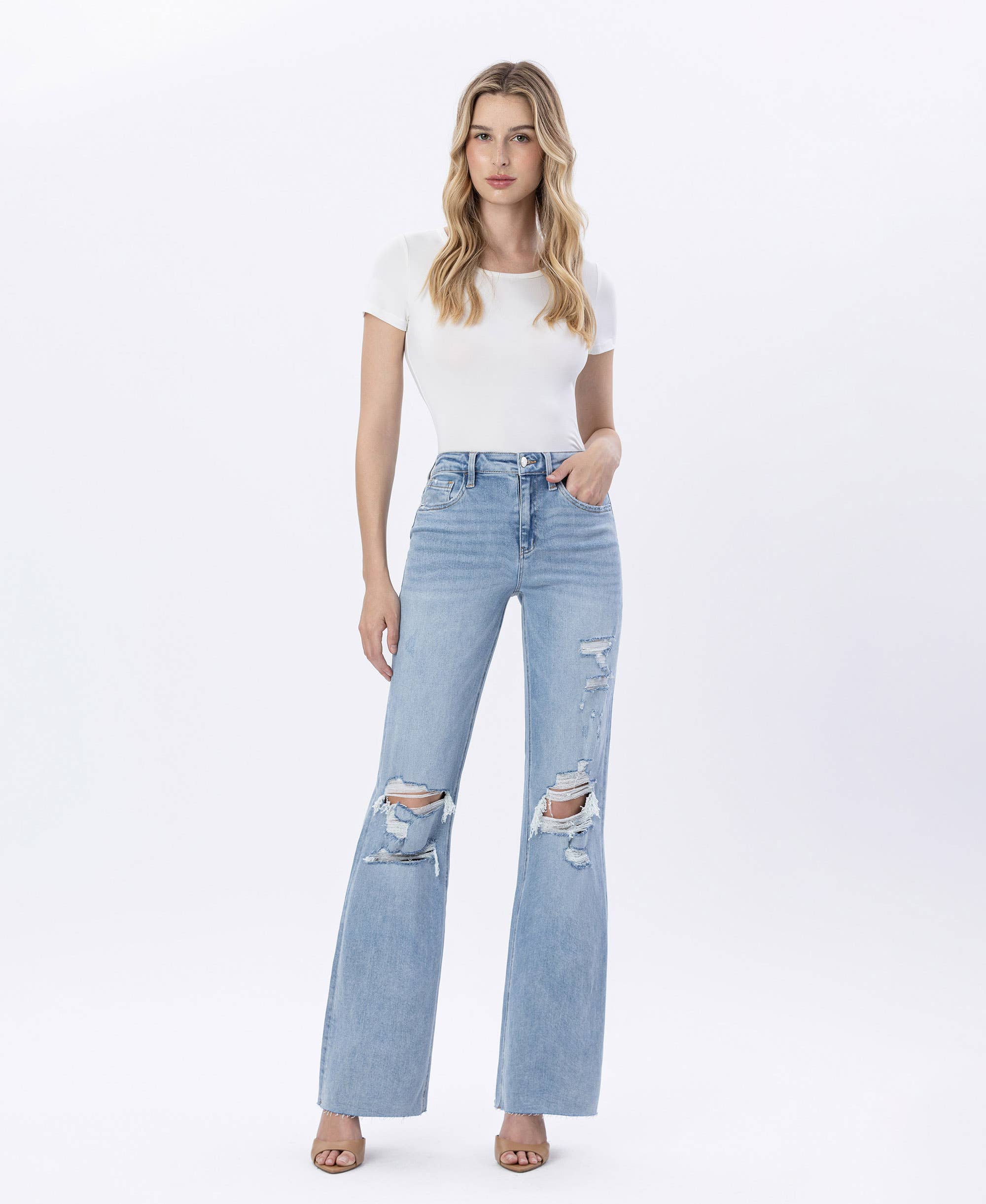 Lovervet Jet Lag 90's Vintage Super High Rise Flare Jeans