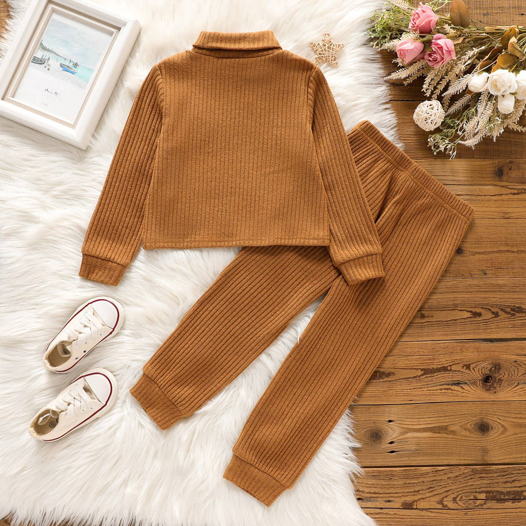Carter Girls Lounge Set | Brown