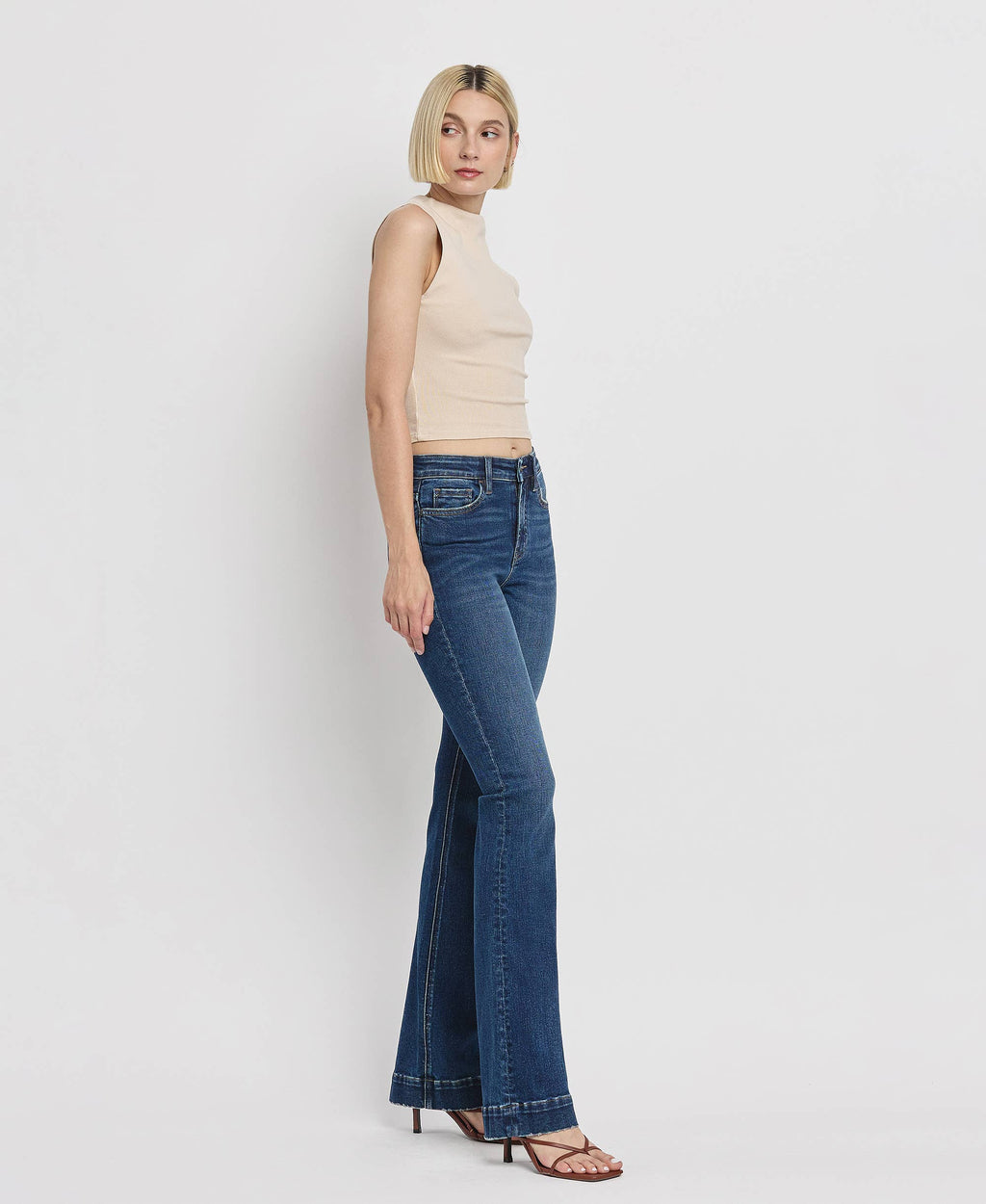 VERVET by Flying Monkey - High Rise Trouser Hem Bootcut Jeans