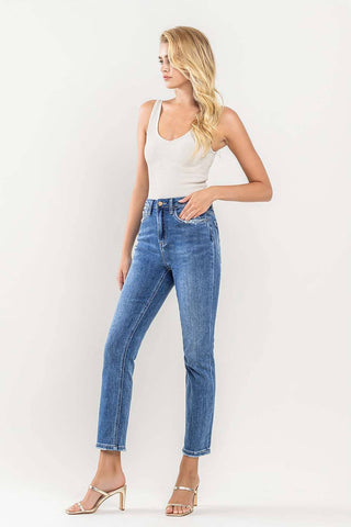VERVET by Flying Monkey Super High Rise Ankle Slim Straight Jeans
