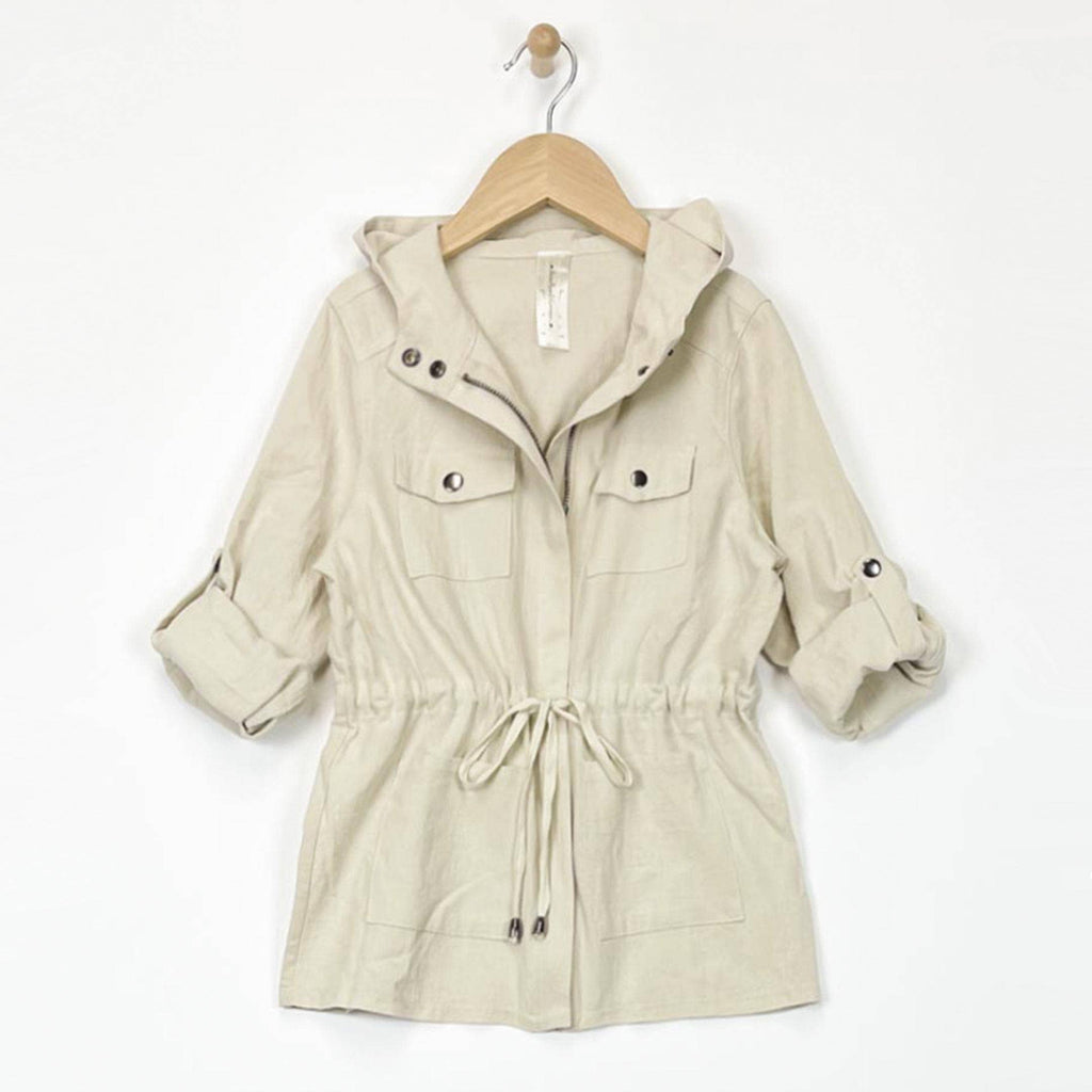 Layla Girls Linen Utility Jacket | 4-6X