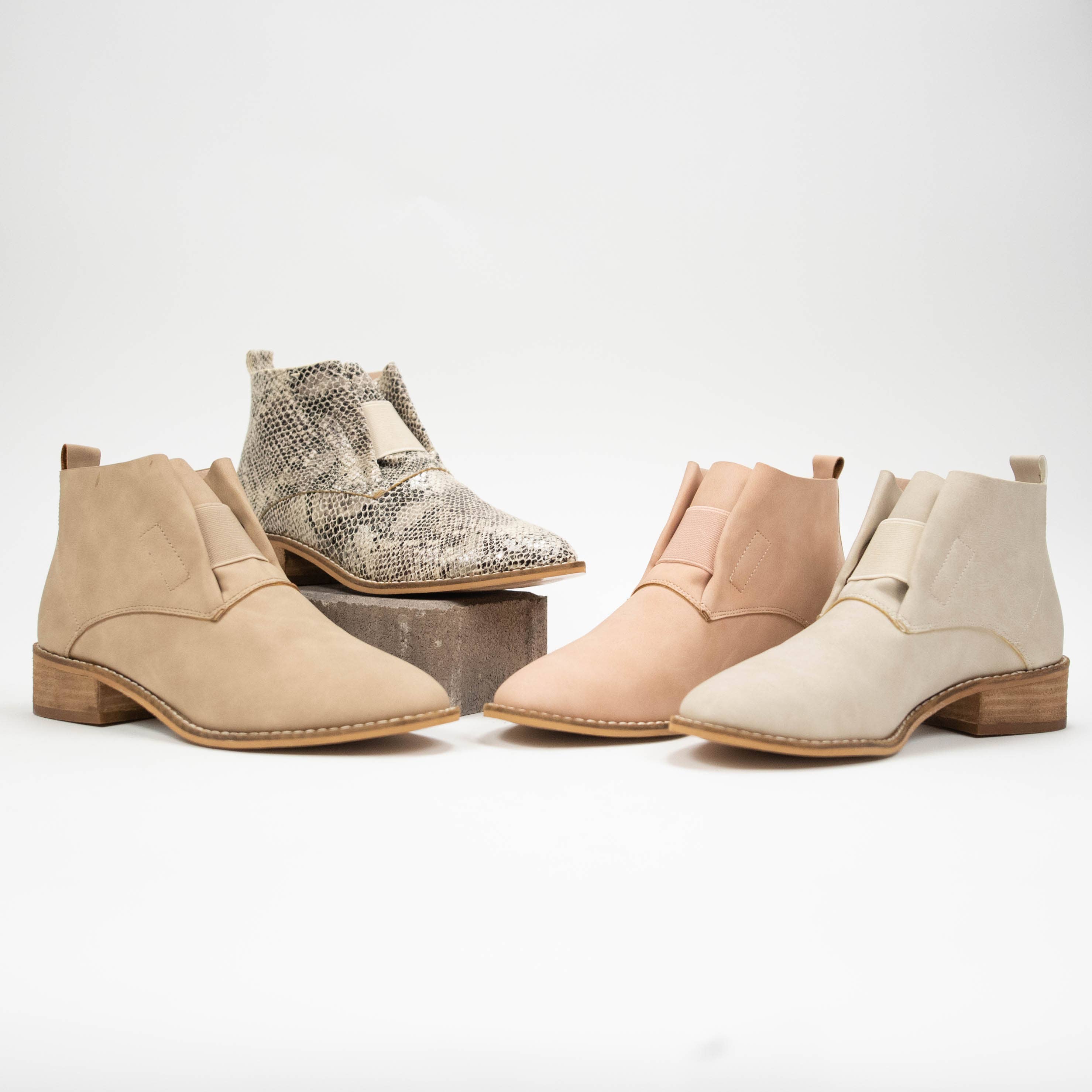 Boyfriend Bootie - Beige Snake