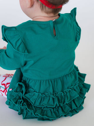 Bree Fluttersleeve Bubble Romper | Emerald Green