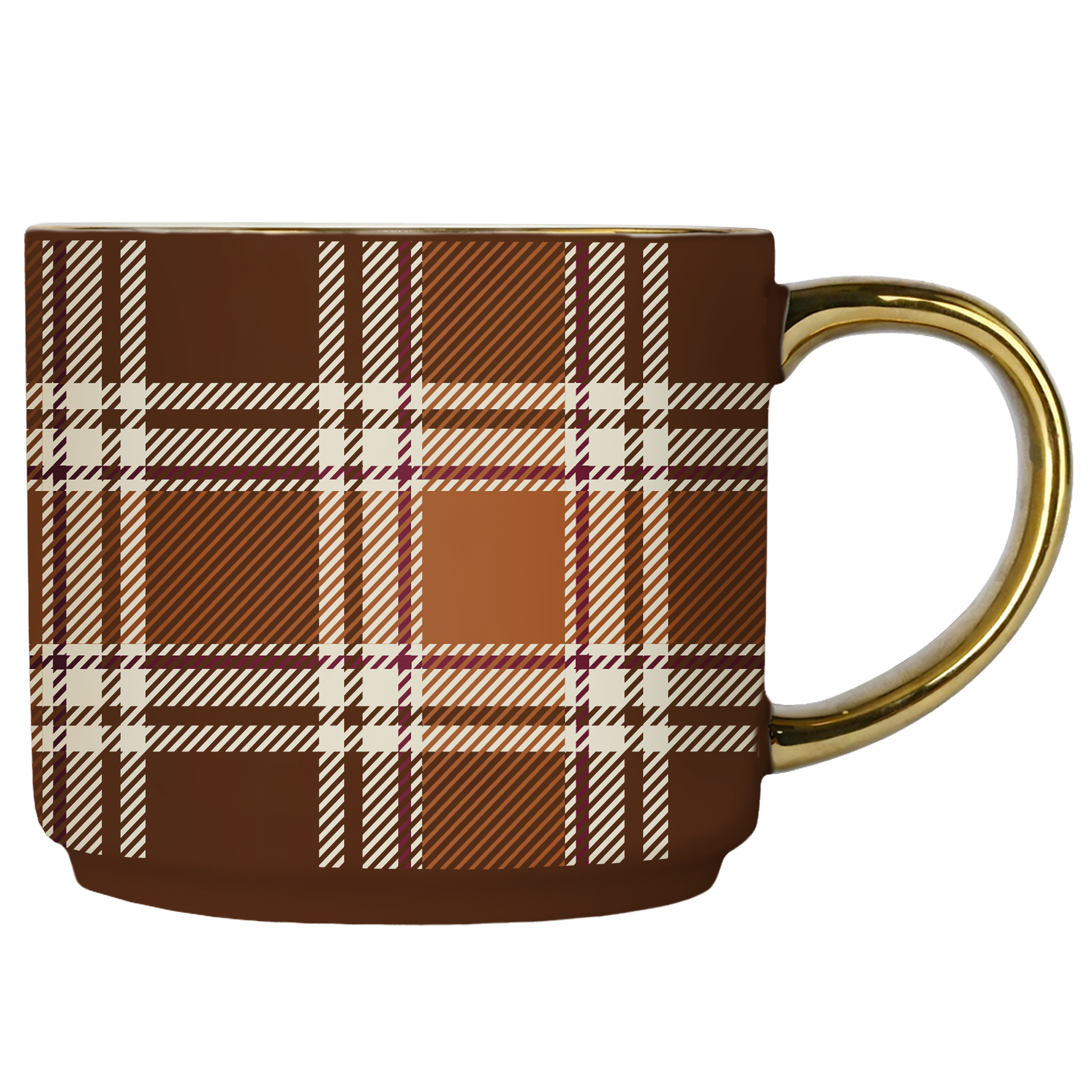 Fall Brown Plaid Coffee Mug