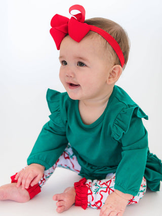 Bree Fluttersleeve Bubble Romper | Emerald Green