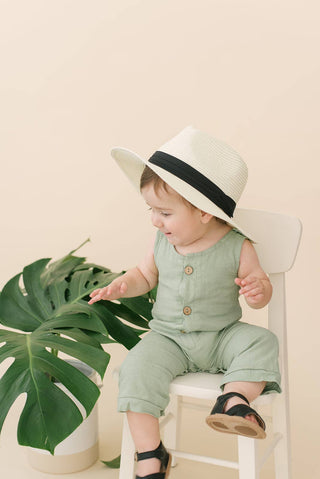 Betty Black Split-Soled Leather Baby Sandals