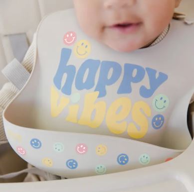 Silicone Bib | Happy Baby Vibes