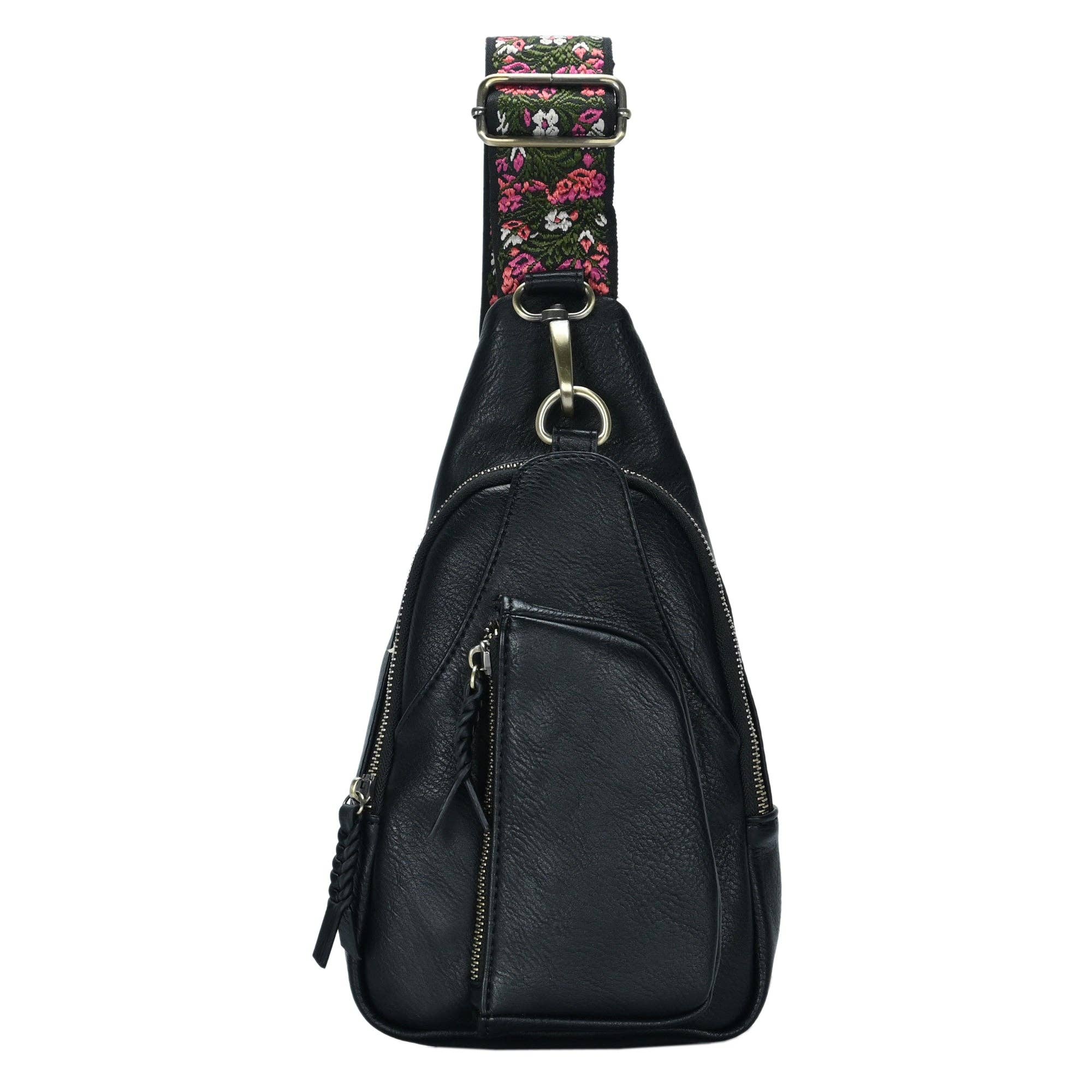 Zoey Boho Sling Bag with Guitar Strap | Green