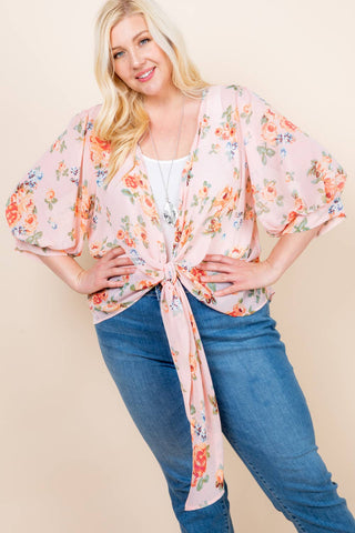 Blush Floral Kimono | Plus Size