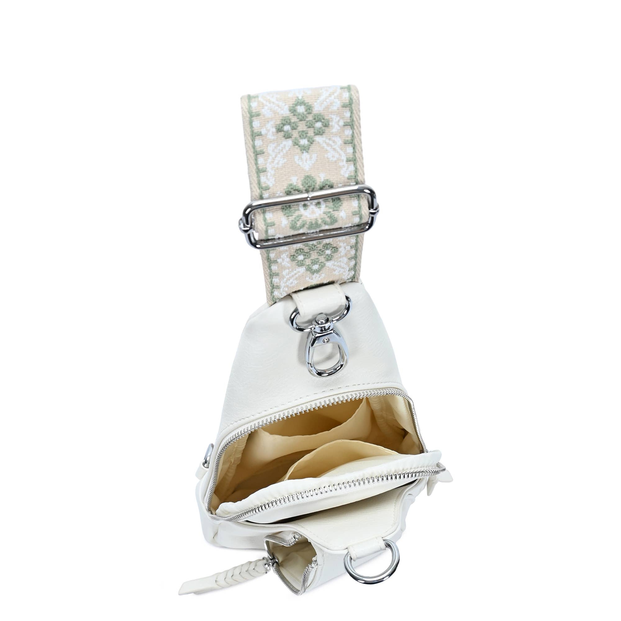 Zoey Boho Sling Bag with Guitar Strap | Green