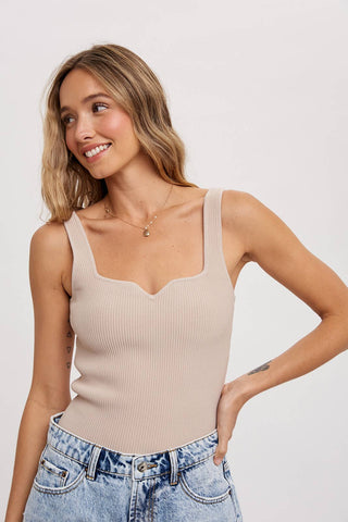 Essential Ribbed Tank - Black