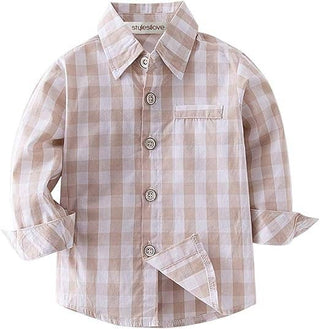 Barry Beige Plaid Button Down Shirt | Khaki
