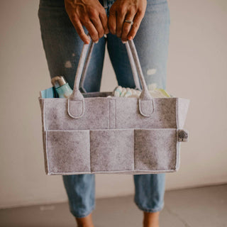 Diaper Caddy in Gray: Large (16 x 10 x 7")