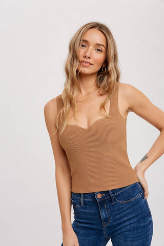 Essential Ribbed Tank - Black