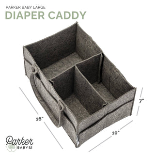 Diaper Caddy in Peppercorn: Large (16 x 10 x 7")