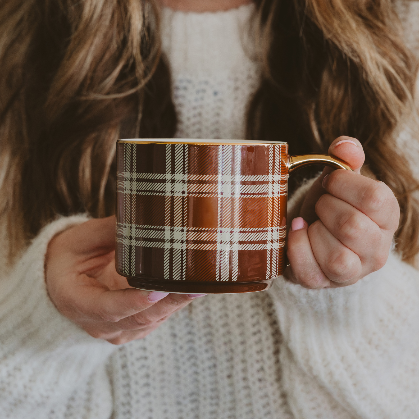 Fall Brown Plaid Coffee Mug