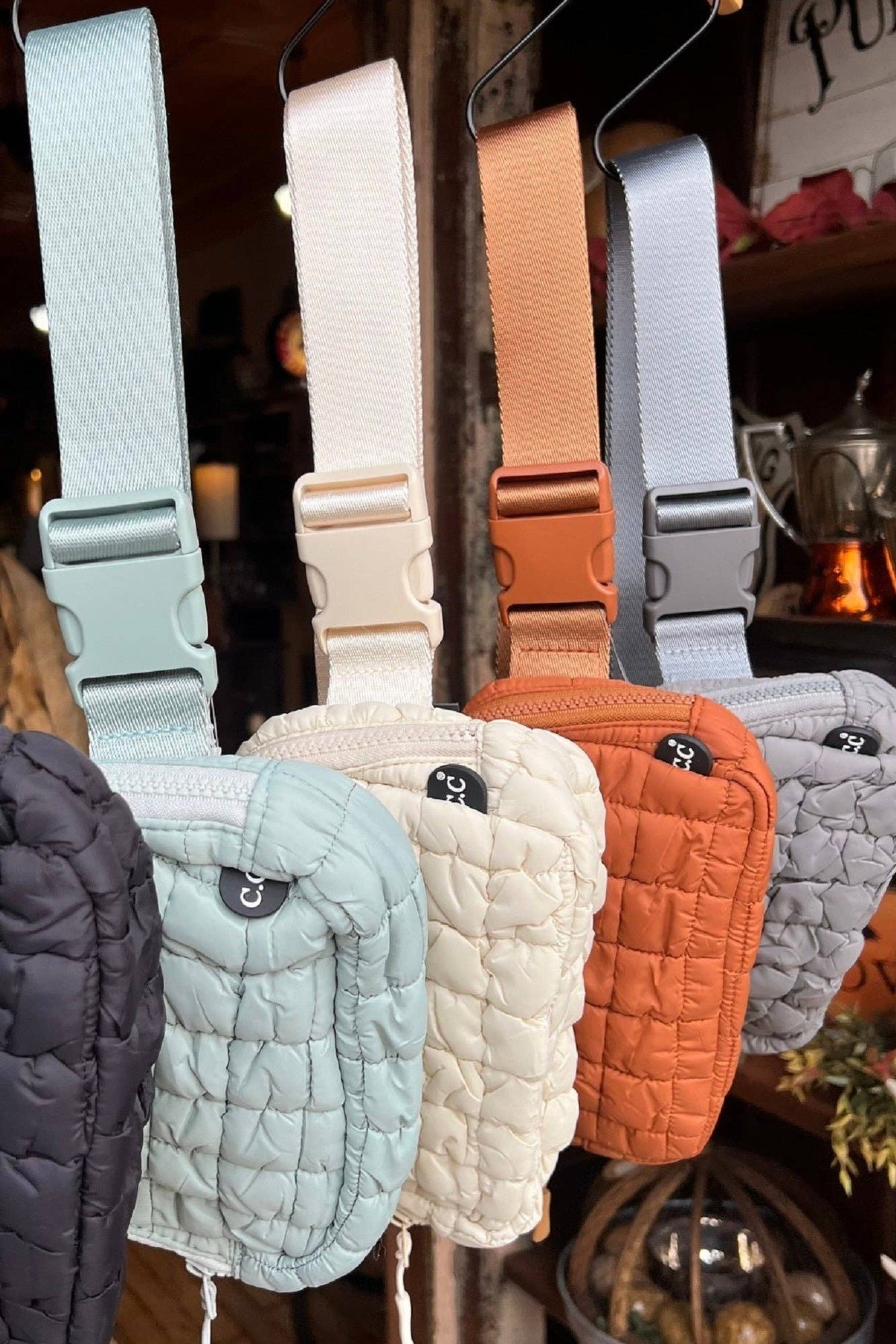 Tina Puffer Quilted Fanny Pack | Rust